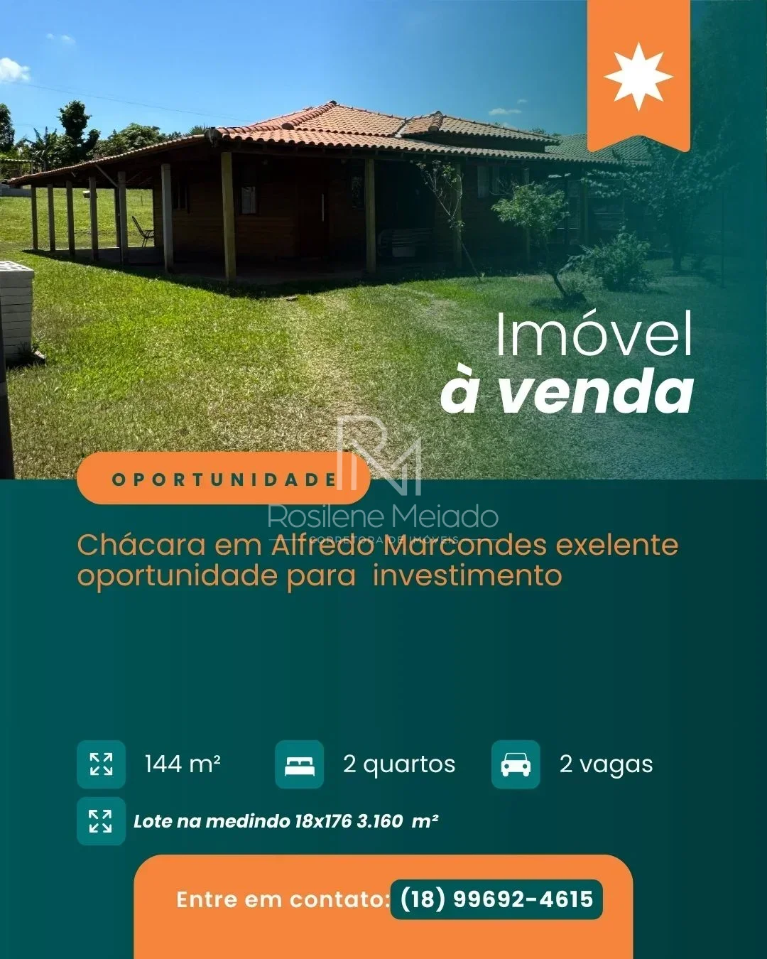 Chácara a venda em Alfredo Marcondes/SP, com 3164m², a 15 minutos de Presidente Prudente — foto 0